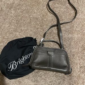 Brighton grey leather crossbody purse. Used once!!